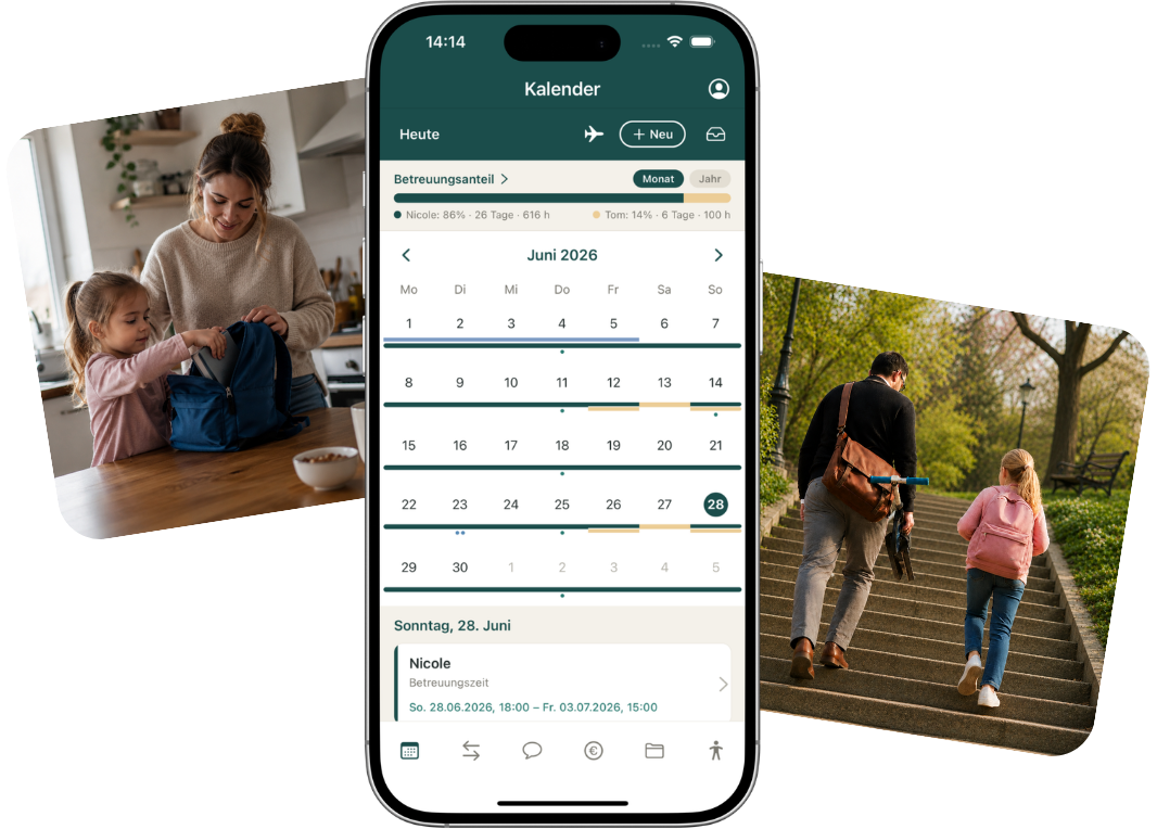 Coping App auf dem Smartphone, Co-Parenting-App für getrennte Eltern